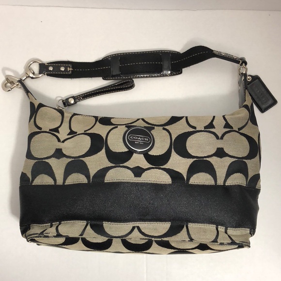 Authentic Coach Shoulder Bag Cloth Signature Style - Picture 1 of 6
